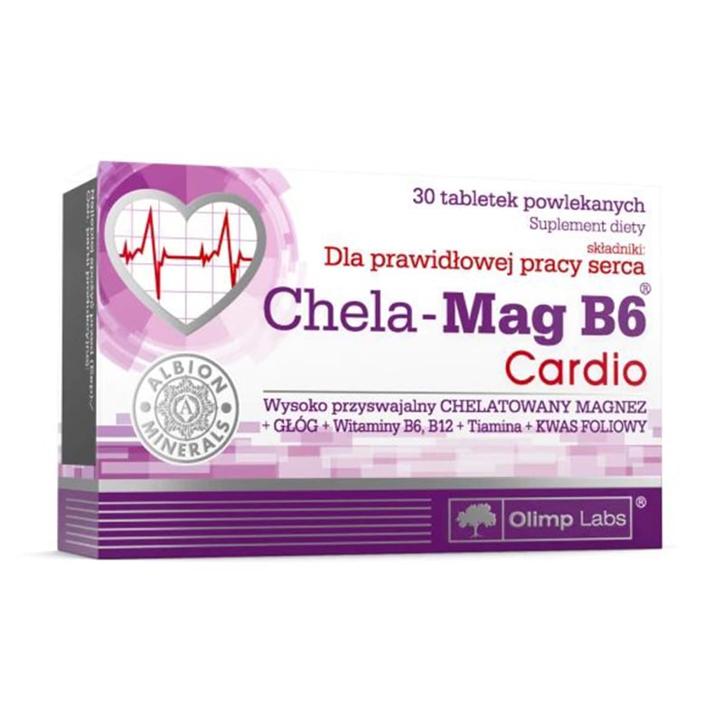 Магній та вітамін В6 для підтримки роботи серця Olimp Sport Nutrition Chela-Mag B6 Cardio, 30 капсул