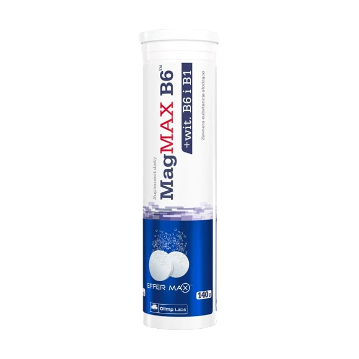 Магній та вітамін В6 Olimp Sport Nutrition MagMax B6, зі смаком апельсину, 20 шипучих таблеток